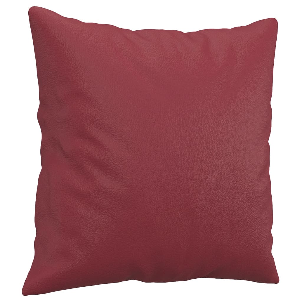 Divano a 2 Posti con Cuscini Rosso Vino 120 cm in Similpelle | homemem39