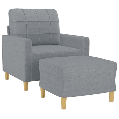 Poltrona con Poggiapiedi Grigio Chiaro 60 cm in Tessuto | homemem39
