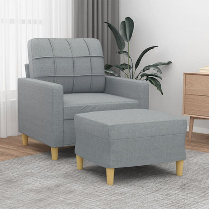 Poltrona con Poggiapiedi Grigio Chiaro 60 cm in Tessuto | homemem39