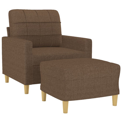 Poltrona con Poggiapiedi Marrone 60 cm in Tessuto | homemem39