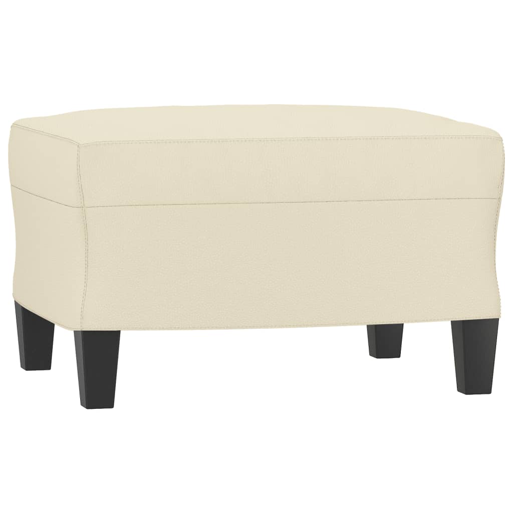 Poltrona con Poggiapiedi Crema 60 cm in Similpelle | homemem39