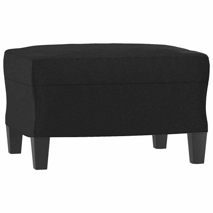 Divano a 3 Posti con Poggiapiedi Nero 180 cm in Similpelle | homemem39