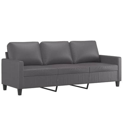 Divano a 3 Posti con Poggiapiedi grigio 180 cm in Similpelle | homemem39