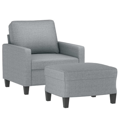 Poltrona con Poggiapiedi Grigio Chiaro 60 cm in Tessuto | homemem39