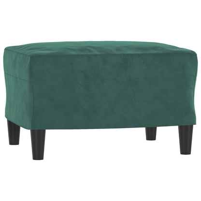 Poltroncina con Poggiapiedi Verde Scuro 60 cm in Velluto