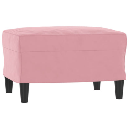 Poltrona con Poggiapiedi Rosa 60 cm Velluto