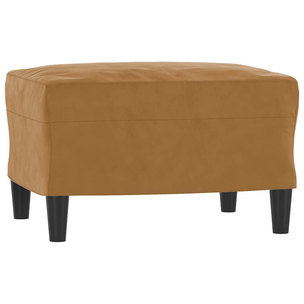 Poltrona con Poggiapiedi Marrone 60 cm in Velluto | homemem39