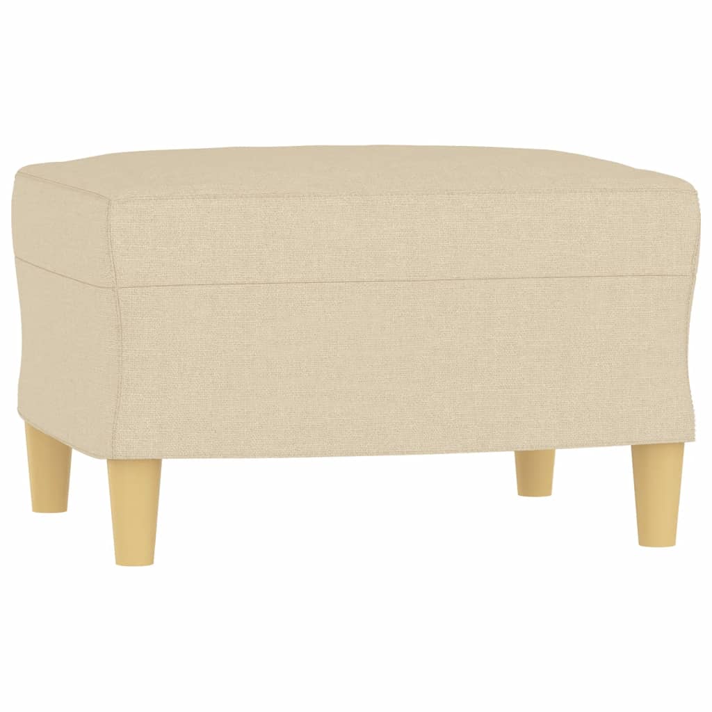 Poltrona con Poggiapiedi Crema 60 cm in Tessuto | homemem39