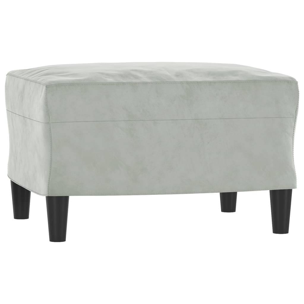 Poltrona con Poggiapiedi Grigio Chiaro 60 cm in Velluto | homemem39