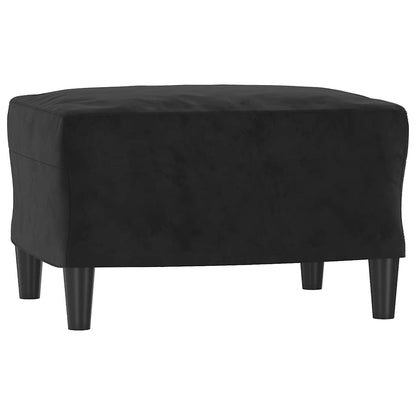 Poltrona con Poggiapiedi Nero 60 cm in Velluto | homemem39
