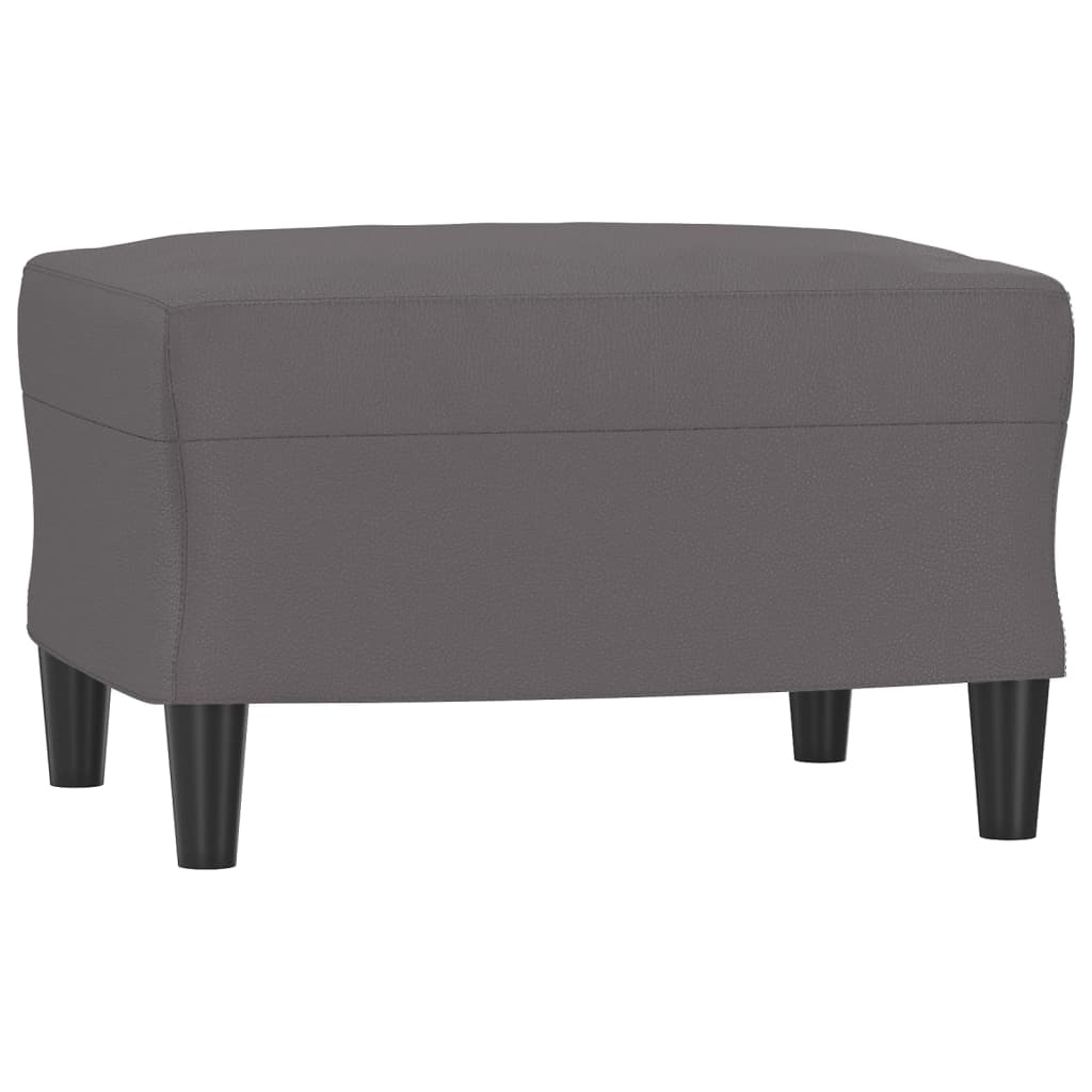 Divano a 3 Posti con Poggiapiedi grigio 180 cm in Similpelle | homemem39