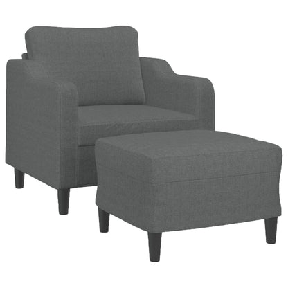 Poltrona con Poggiapiedi Grigio Scuro 60 cm in Tessuto | homemem39