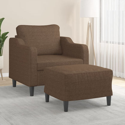Poltrona con Poggiapiedi Marrone 60 cm in Tessuto | homemem39