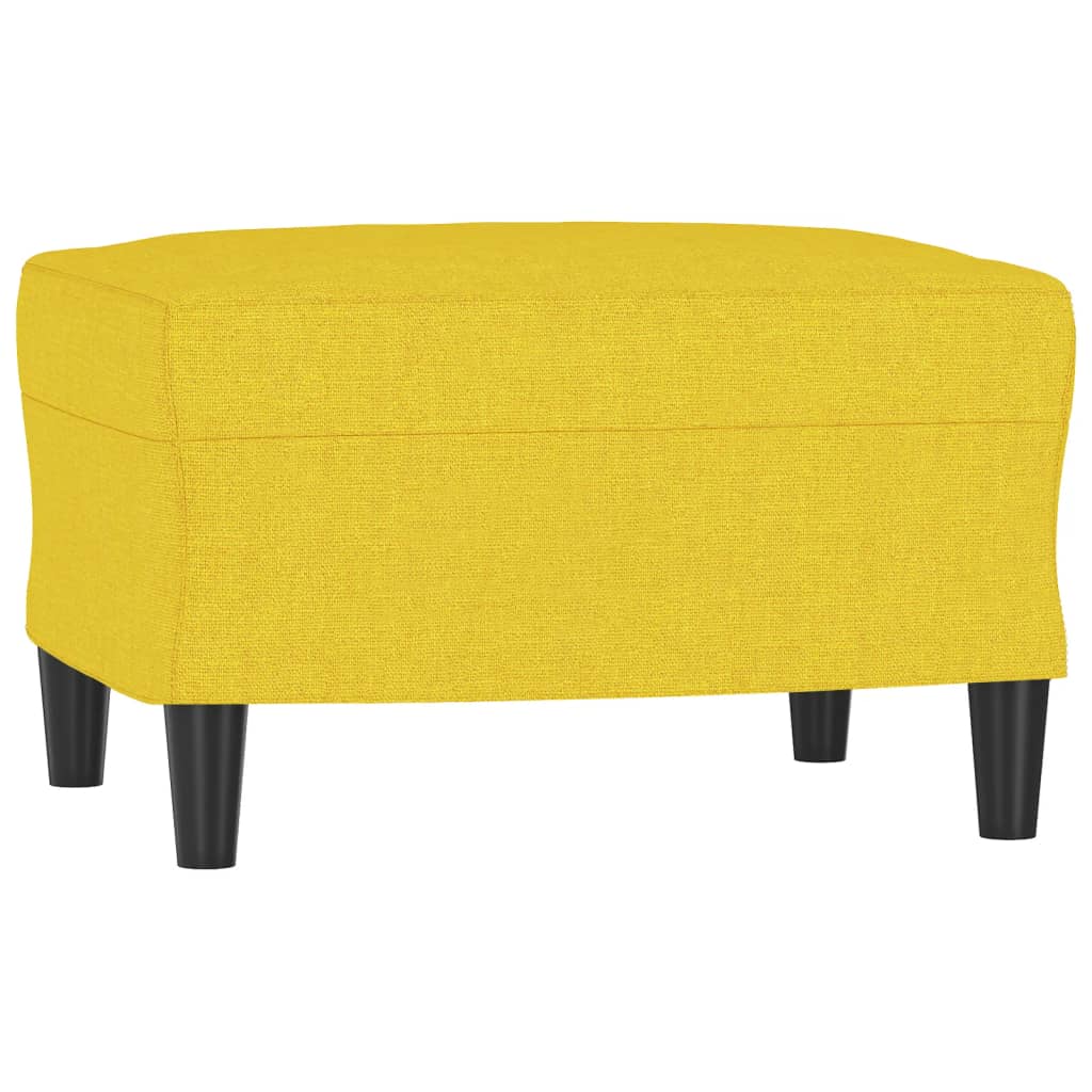 Poltrona con Poggiapiedi Giallo Chiaro 60 cm in Tessuto | homemem39