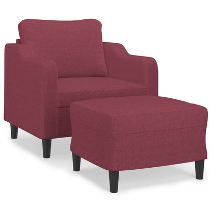 Poltrona con Poggiapiedi Rosso Vino 60 cm in Tessuto | homemem39