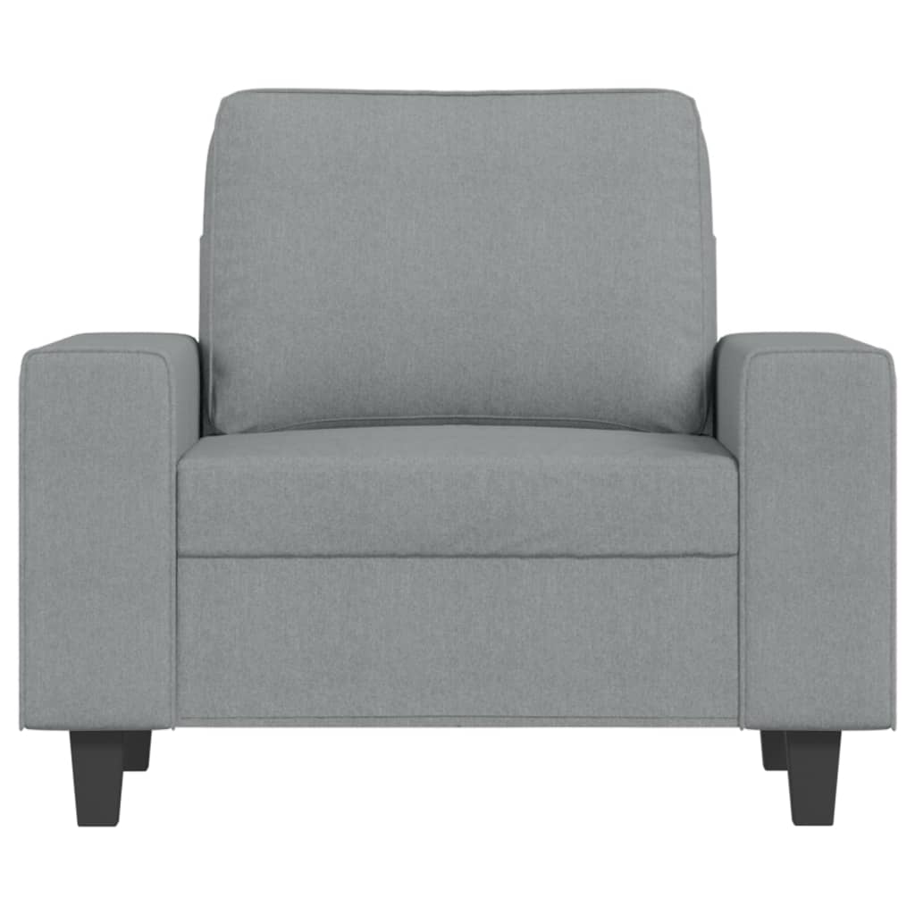 Poltrona con Poggiapiedi Grigio Chiaro 60 cm in Tessuto | homemem39
