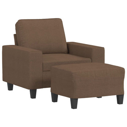 Poltrona con Poggiapiedi Marrone 60 cm in Tessuto | homemem39