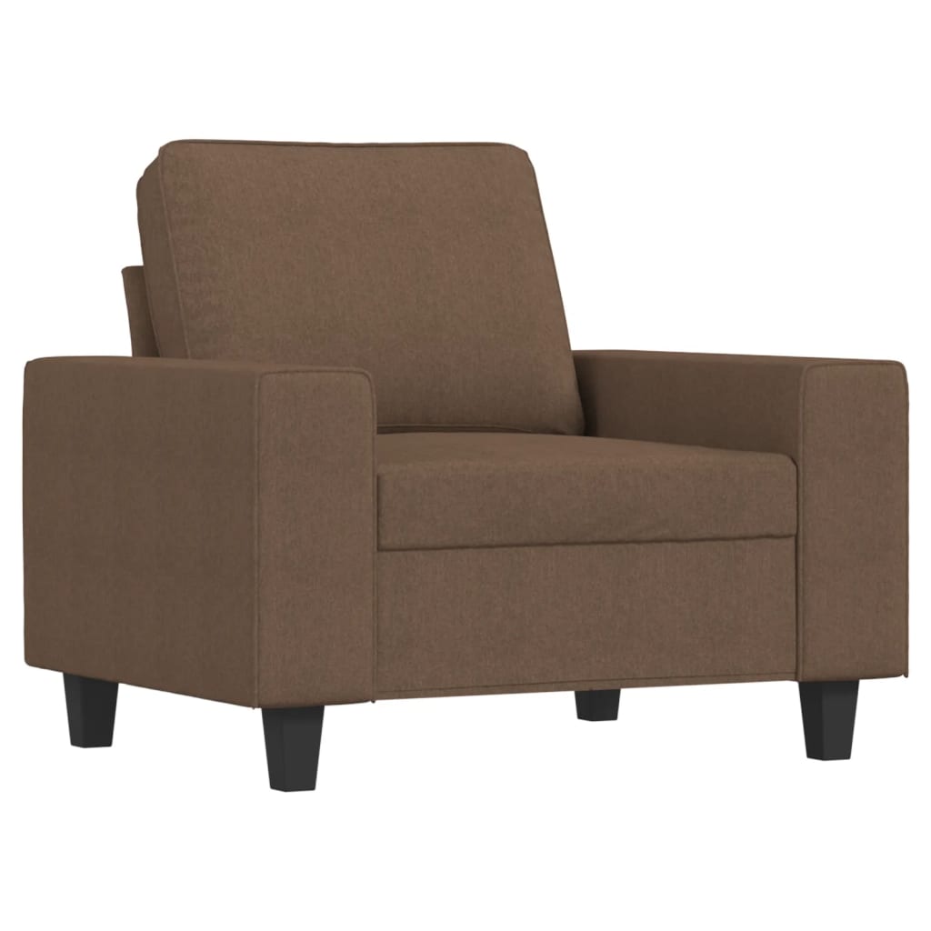 Poltrona con Poggiapiedi Marrone 60 cm in Tessuto | homemem39
