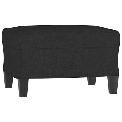 Poltrona con Poggiapiedi Nero 60 cm in Tessuto | homemem39