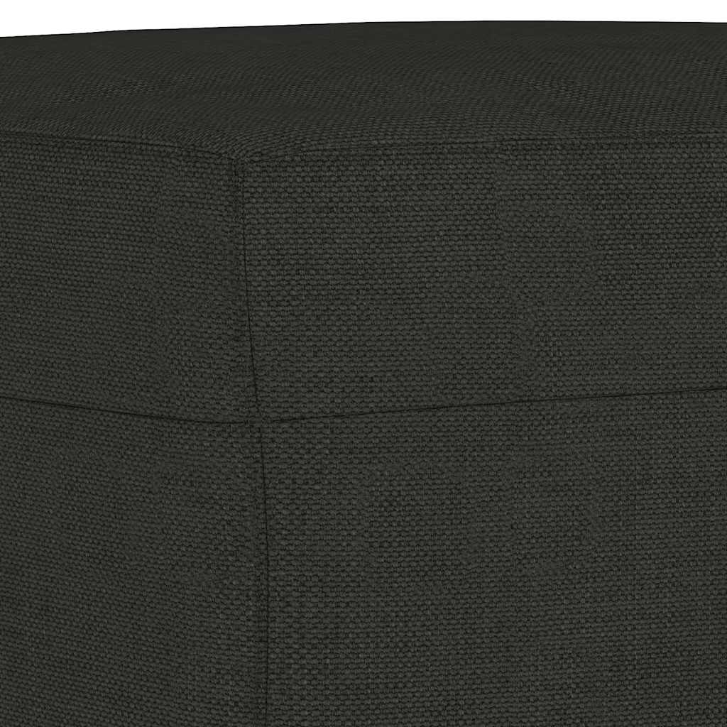 Poltrona con Poggiapiedi Nero 60 cm in Tessuto | homemem39