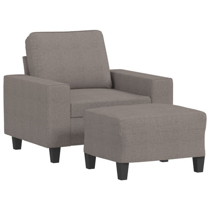 Poltrona con Poggiapiedi Tortora 60 cm in Tessuto | homemem39