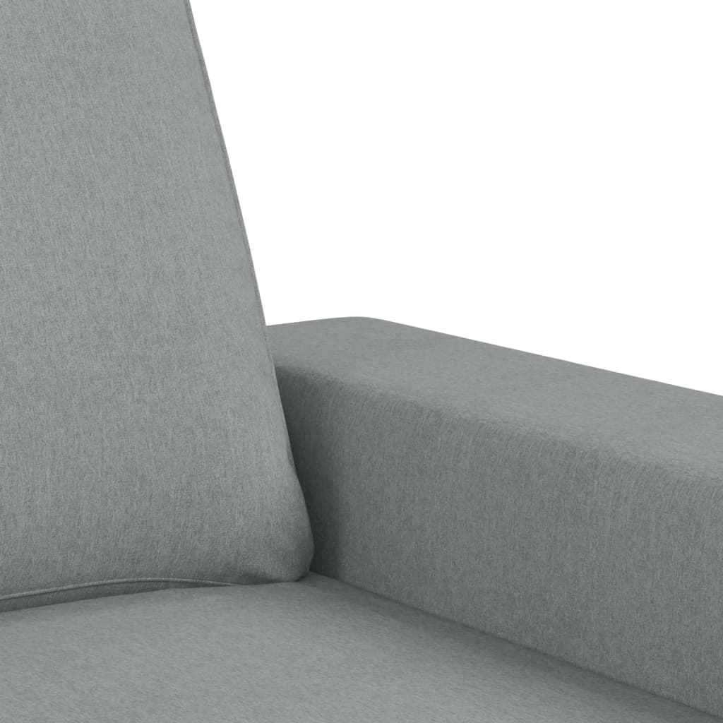 Divano a 3 Posti con Poggiapiedi Grigio Chiaro 180cm in Tessuto | homemem39