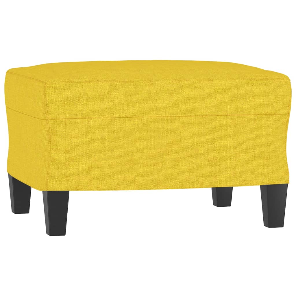 Divano a 3 Posti con Poggiapiedi Giallo Chiaro 180cm in Tessuto | homemem39