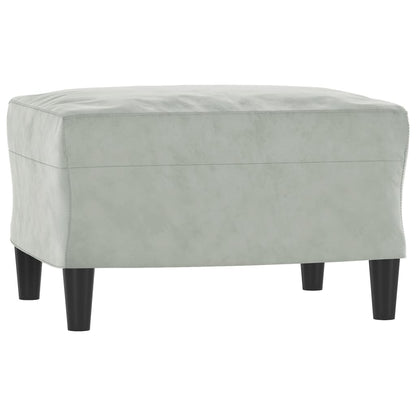 Poltrona con Poggiapiedi Grigio Chiaro 60 cm in Velluto | homemem39