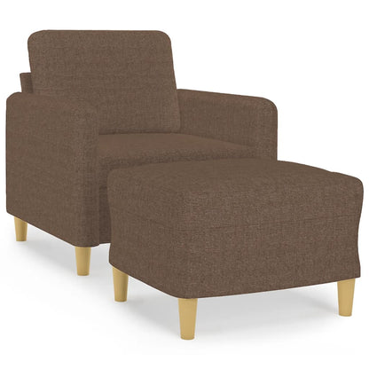 Poltrona con Poggiapiedi Marrone 60 cm in Tessuto | homemem39