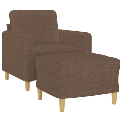 Poltrona con Poggiapiedi Marrone 60 cm in Tessuto | homemem39