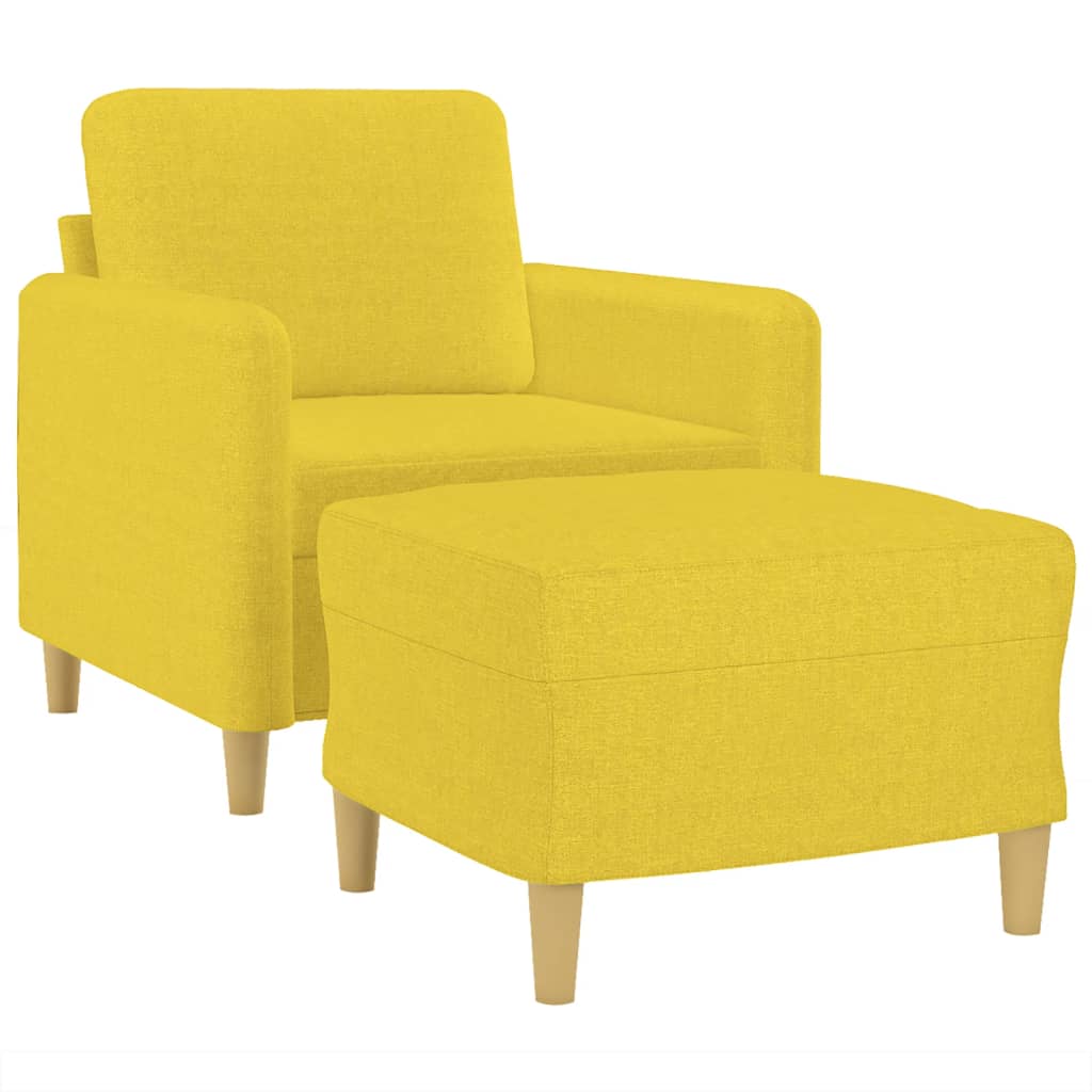 Poltrona con Poggiapiedi Giallo Chiaro 60 cm in Tessuto | homemem39