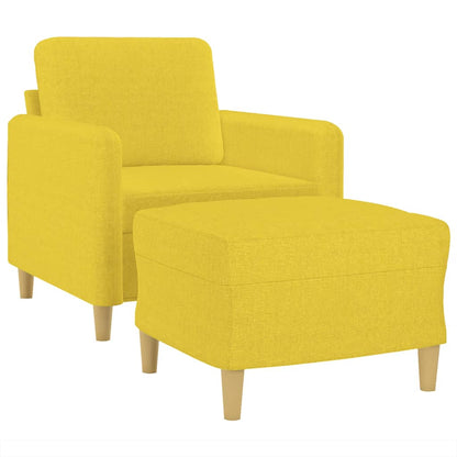 Poltrona con Poggiapiedi Giallo Chiaro 60 cm in Tessuto | homemem39