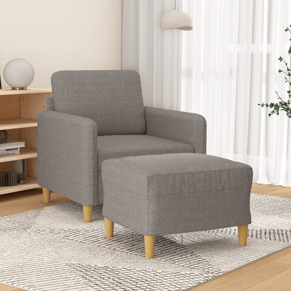 Poltrona con Poggiapiedi Tortora 60 cm in Tessuto | homemem39