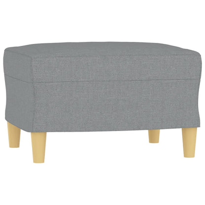 Divano a 3 Posti con Poggiapiedi Grigio Chiaro 180cm in Tessuto | homemem39