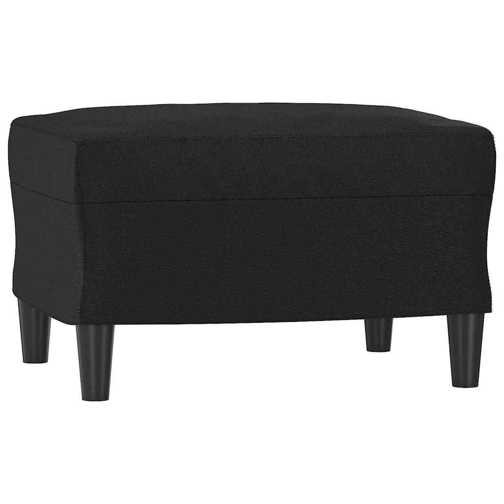 Poltrona con Poggiapiedi Nero 60 cm in Similpelle | homemem39