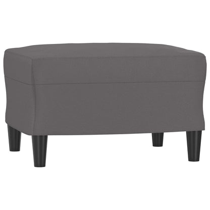 Poltrona con Poggiapiedi Grigio 60 cm in Similpelle | homemem39