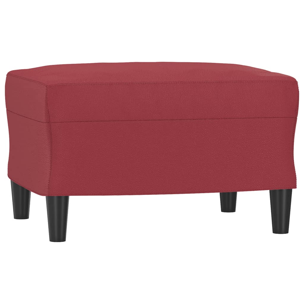 Poltrona con Poggiapiedi Rosso Vino 60 cm in Similpelle | homemem39