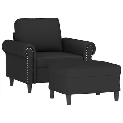 Poltrona con Poggiapiedi Nero 60 cm in Velluto | homemem39