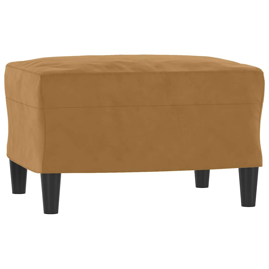Poltrona con Poggiapiedi Marrone 60 cm in Velluto | homemem39