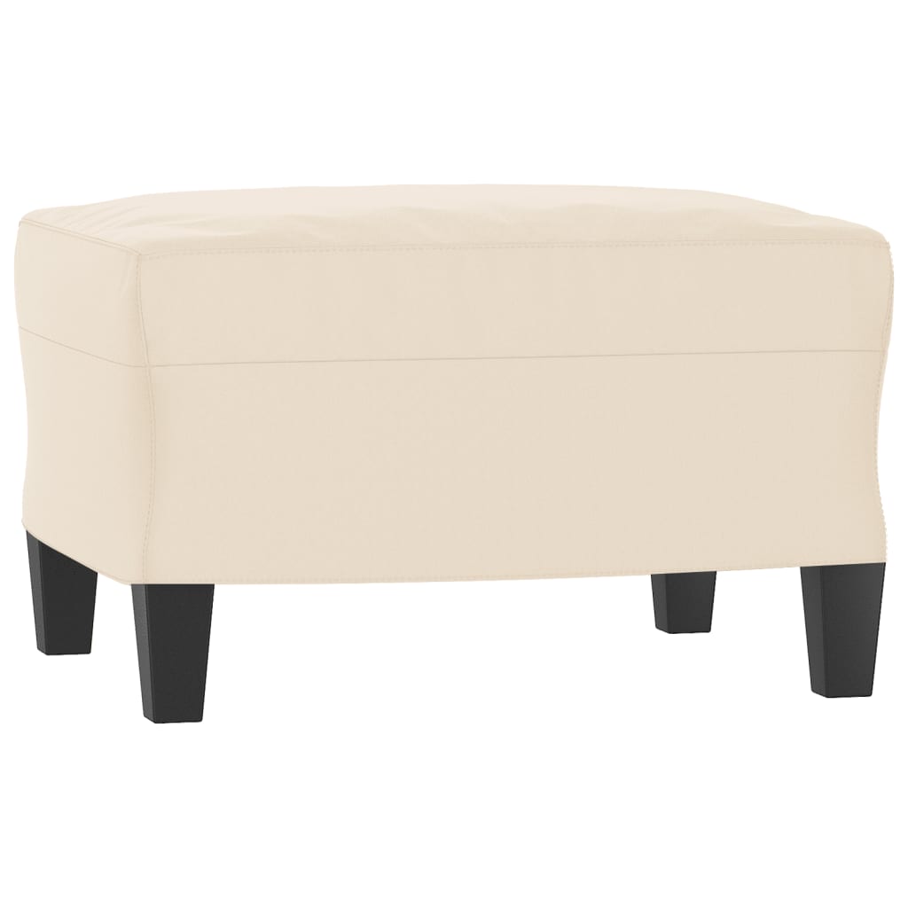 Poltrona con Poggiapiedi Beige 60 cm in Tessuto Microfibra | homemem39