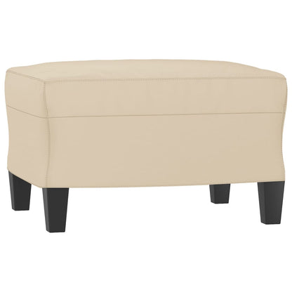 Divano a 3 Posti con Poggiapiedi crema 180cm Tessuto Microfibra | homemem39