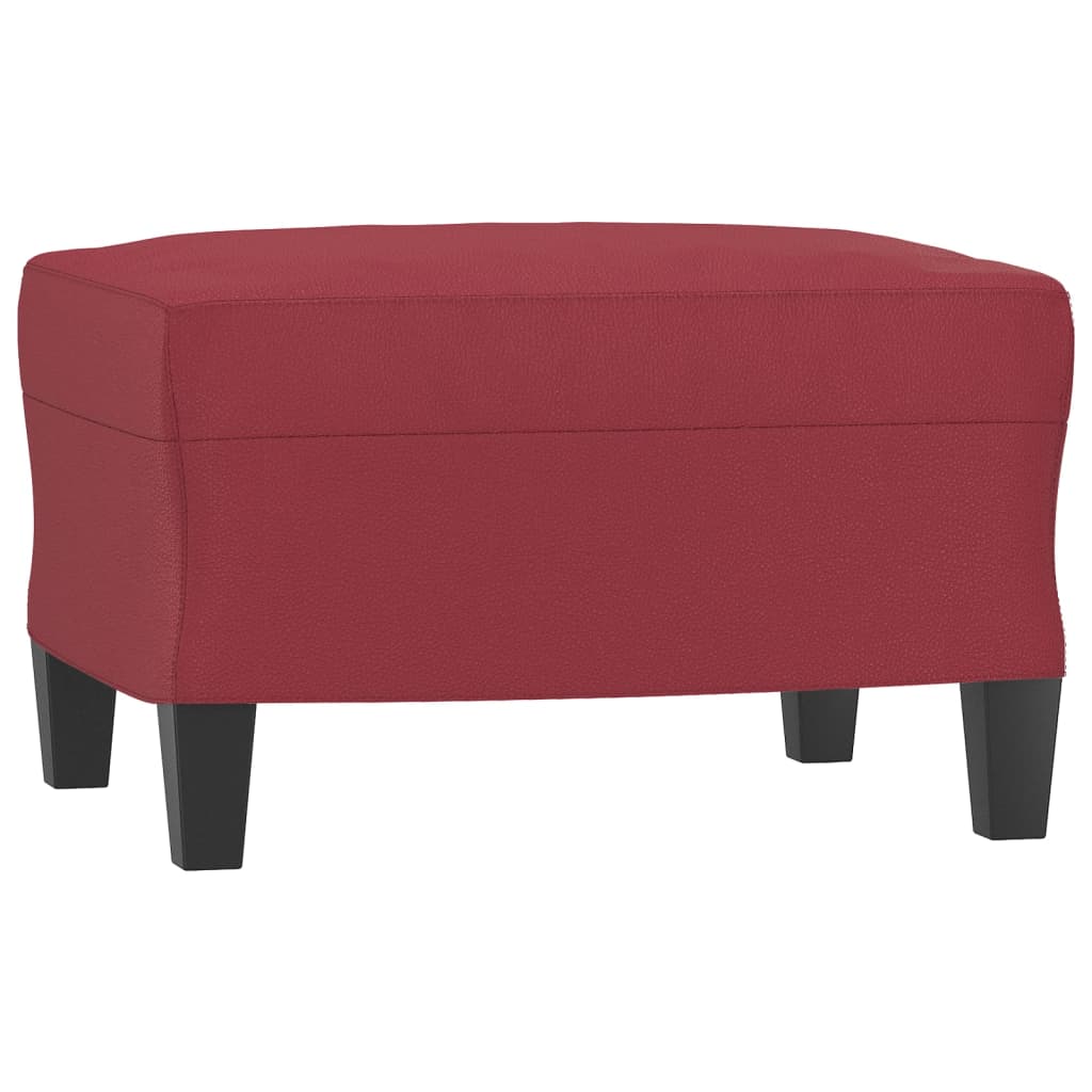 Poltrona con Poggiapiedi Rosso Vino 60 cm in Similpelle | homemem39