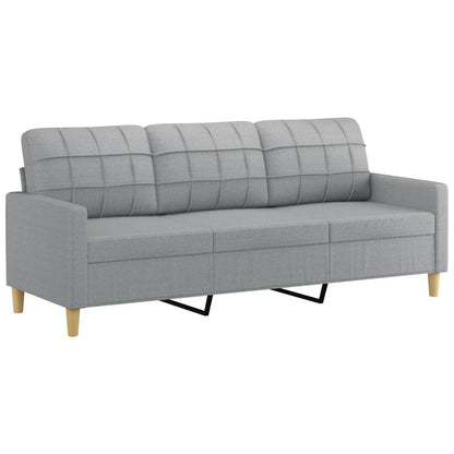 Set di Divani 3 pz con Cuscini Grigio Chiaro in Tessuto | homemem39