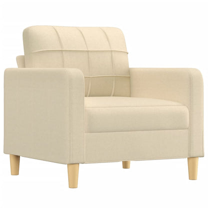 Set di Divani 3 pz con Cuscini Crema in Tessuto | homemem39