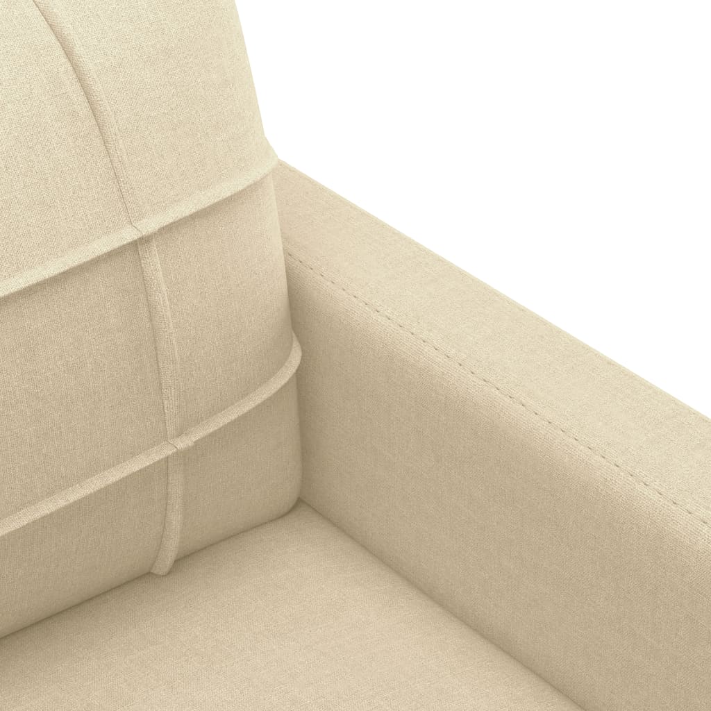 Set di Divani 3 pz con Cuscini Crema in Tessuto | homemem39