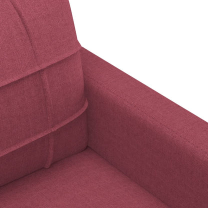 Set di Divani 3 pz con Cuscini Rosso Vino in Tessuto | homemem39