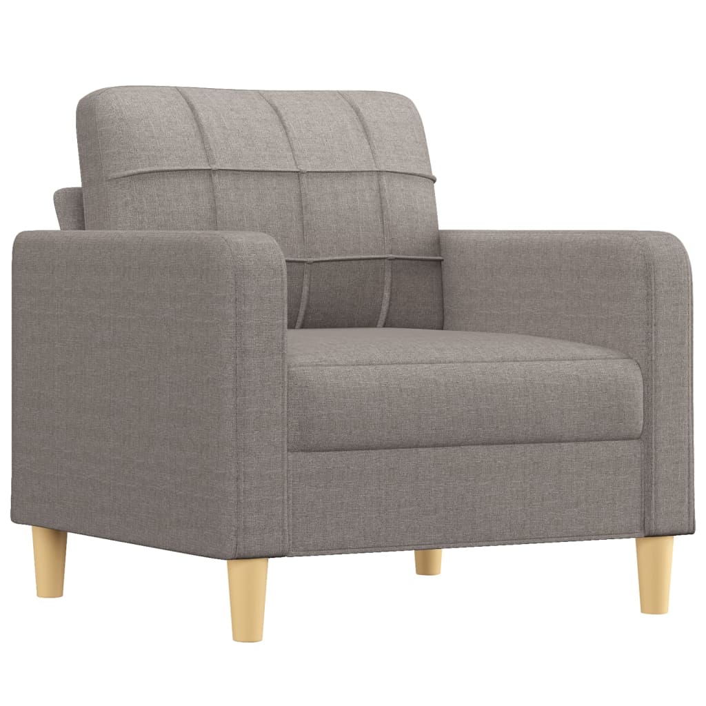 Set di Divani 3 pz con Cuscini Tortora in Tessuto | homemem39
