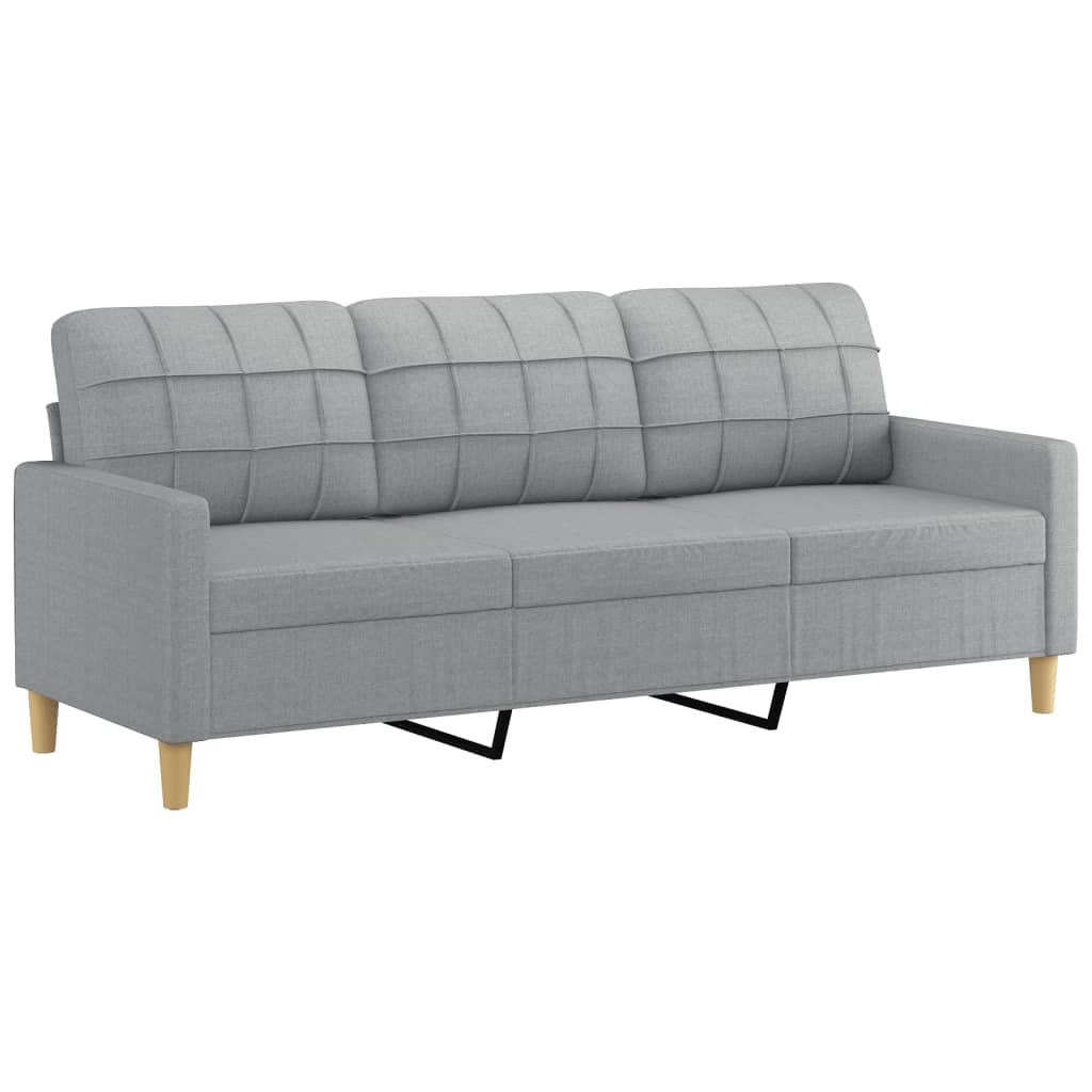 Set di Divani 4 pz con Cuscini Grigio Chiaro in Tessuto | homemem39