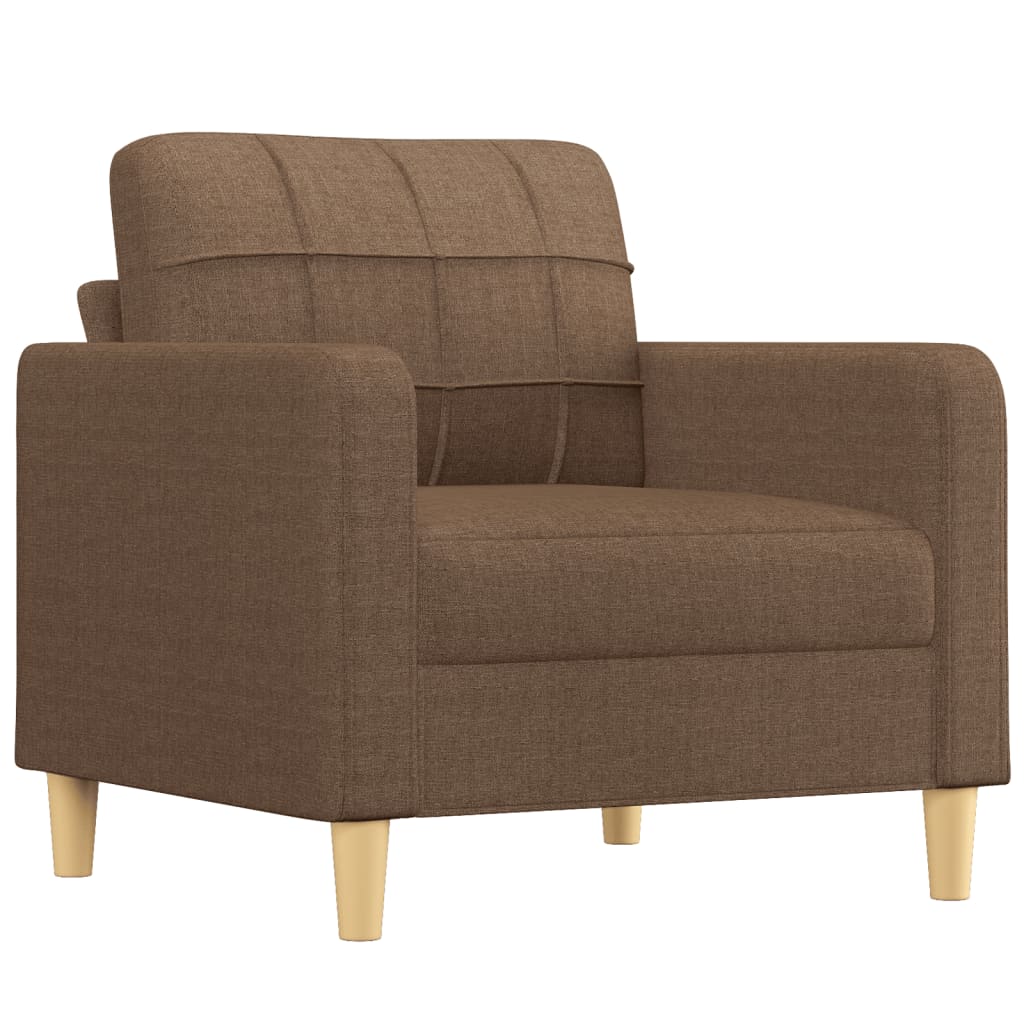 Set di Divani 4 pz con Cuscini Marrone in Tessuto | homemem39