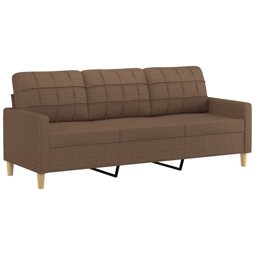 Set di Divani 4 pz con Cuscini Marrone in Tessuto | homemem39